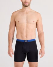SAXX Boxershorts Essential Cotton Boxer Brief Fly TNM schwarz/rot schwarz/blau schwarz/grau Herren - 3 Stück